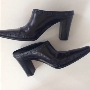 COPY - Via Spiga Black Mules- 3 1/2" Heel, size 10